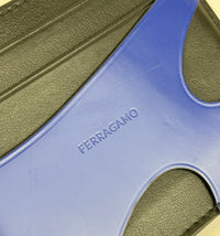 Cut-Out Detail Card Holder Black Calfskin / Blue Patent