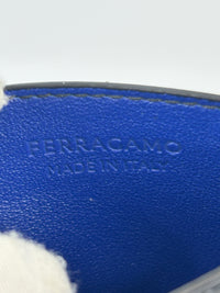 Cut-Out Detail Card Holder Black Calfskin / Blue Patent