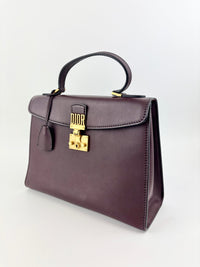 Dioraddict Top Handle Bag in Burgundy Calfskin with Gold-Tone Hardware