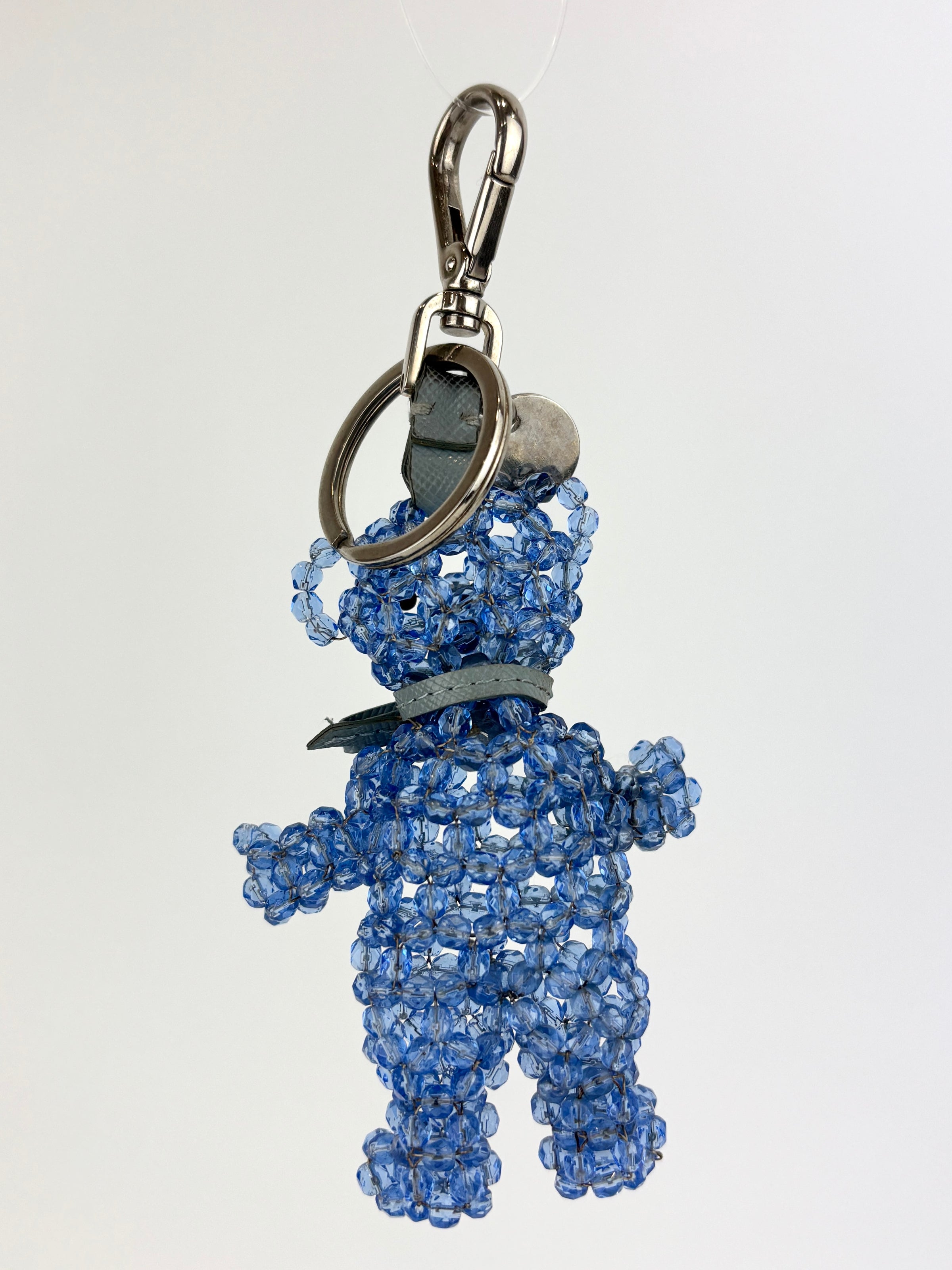 1ARD30 Bear Keychain Beaded Blue - Glampot