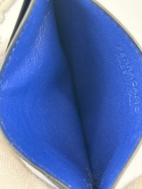 Cut-Out Detail Card Holder Black Calfskin / Blue Patent