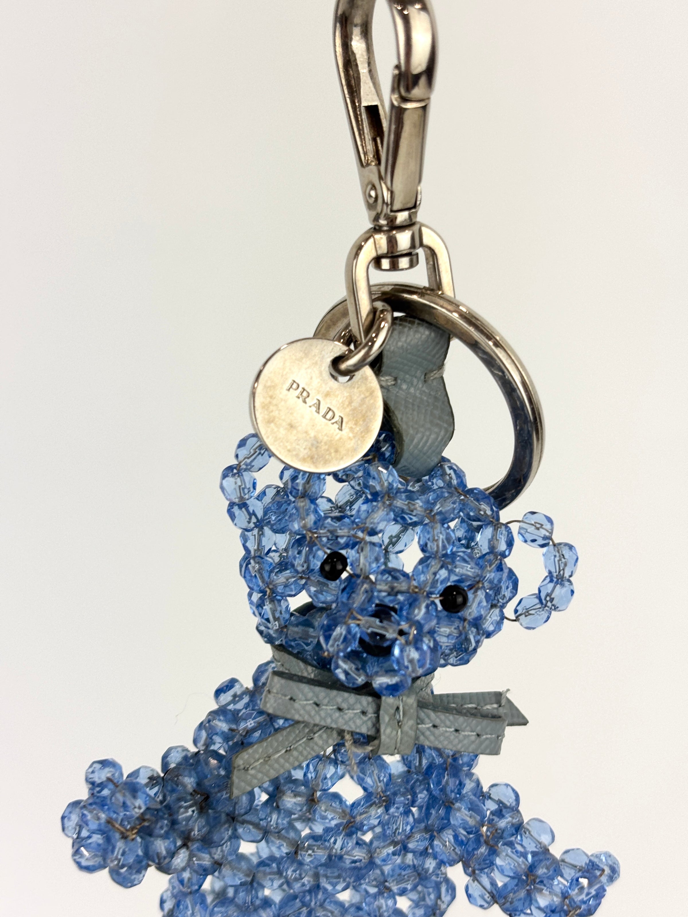 1ARD30 Bear Keychain Beaded Blue - Glampot