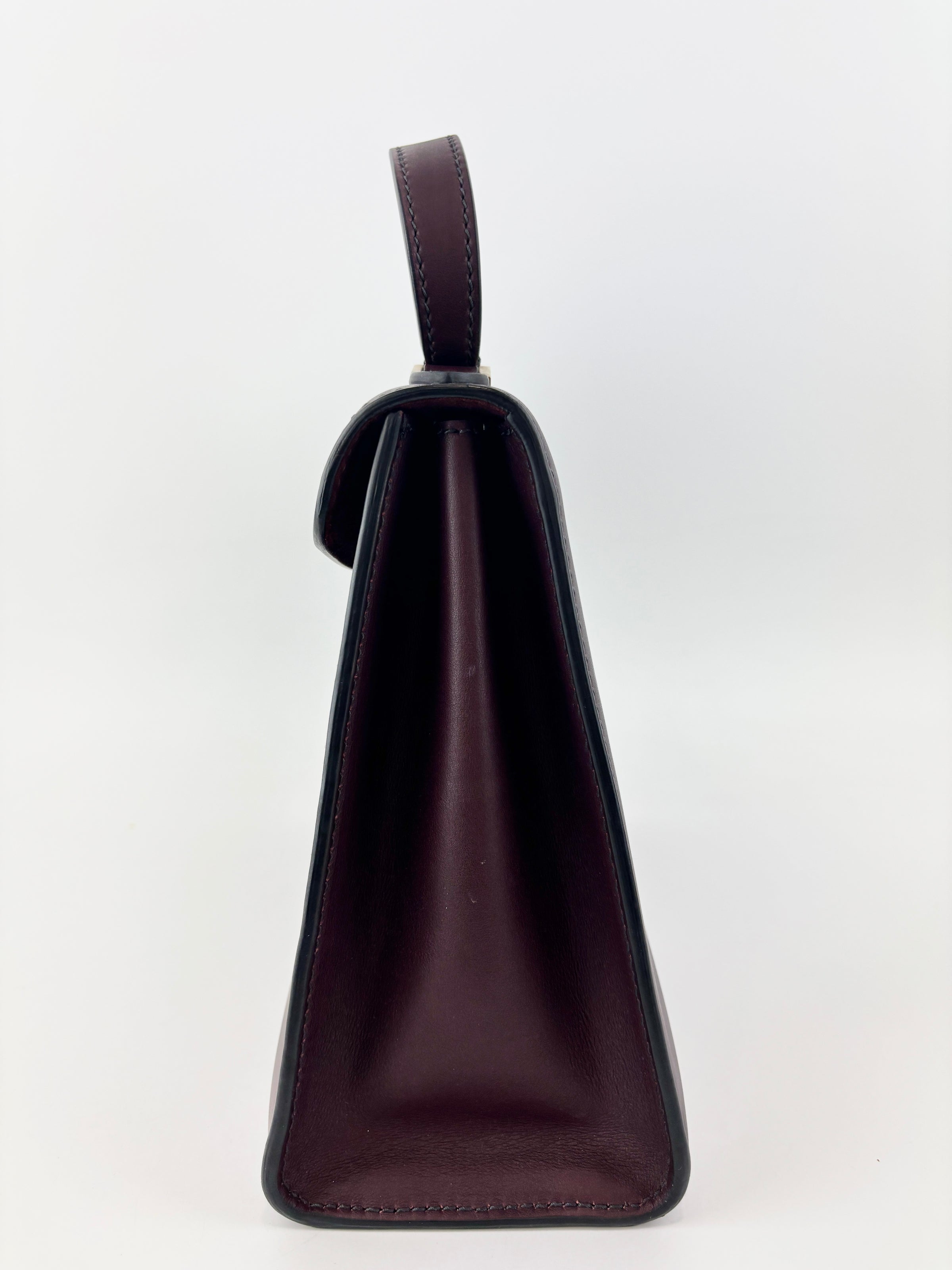 Dioraddict Top Handle Bag in Burgundy Calfskin with Gold-Tone Hardware
