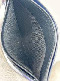Cut-Out Detail Card Holder Black Calfskin / Blue Patent
