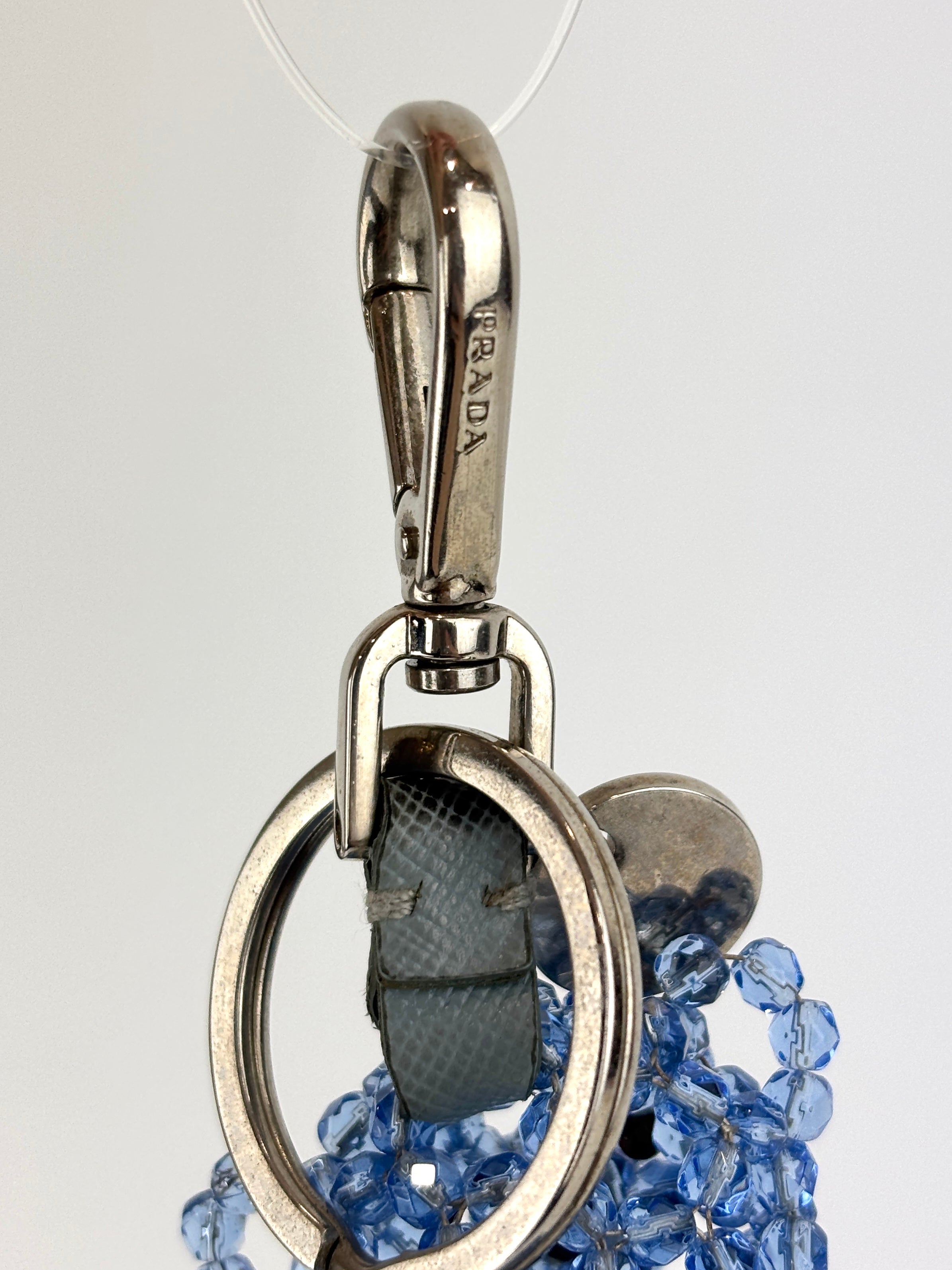 1ARD30 Bear Keychain Beaded Blue - Glampot