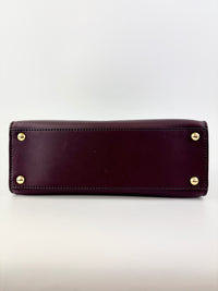 Dioraddict Top Handle Bag in Burgundy Calfskin with Gold-Tone Hardware