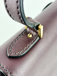 Dioraddict Top Handle Bag in Burgundy Calfskin with Gold-Tone Hardware