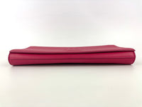 Large Leather Belle de Jour Clutch in Dark Pink - Glampot