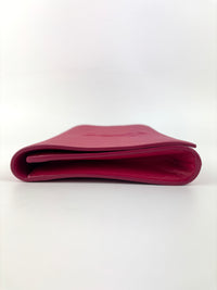 Large Leather Belle de Jour Clutch in Dark Pink - Glampot