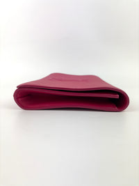 Large Leather Belle de Jour Clutch in Dark Pink - Glampot