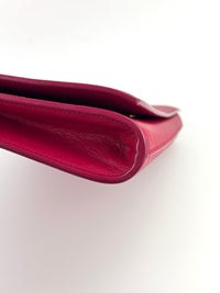 Large Leather Belle de Jour Clutch in Dark Pink - Glampot