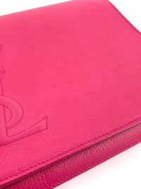 Large Leather Belle de Jour Clutch in Dark Pink - Glampot