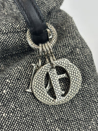 Vintage Marl Wool Shoulder Tote in Grey