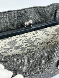 Vintage Marl Wool Shoulder Tote in Grey