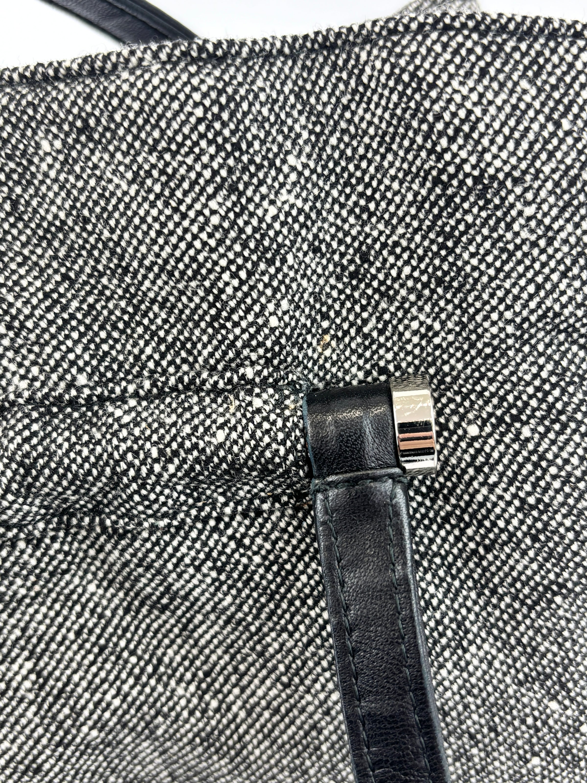 Vintage Marl Wool Shoulder Tote in Grey