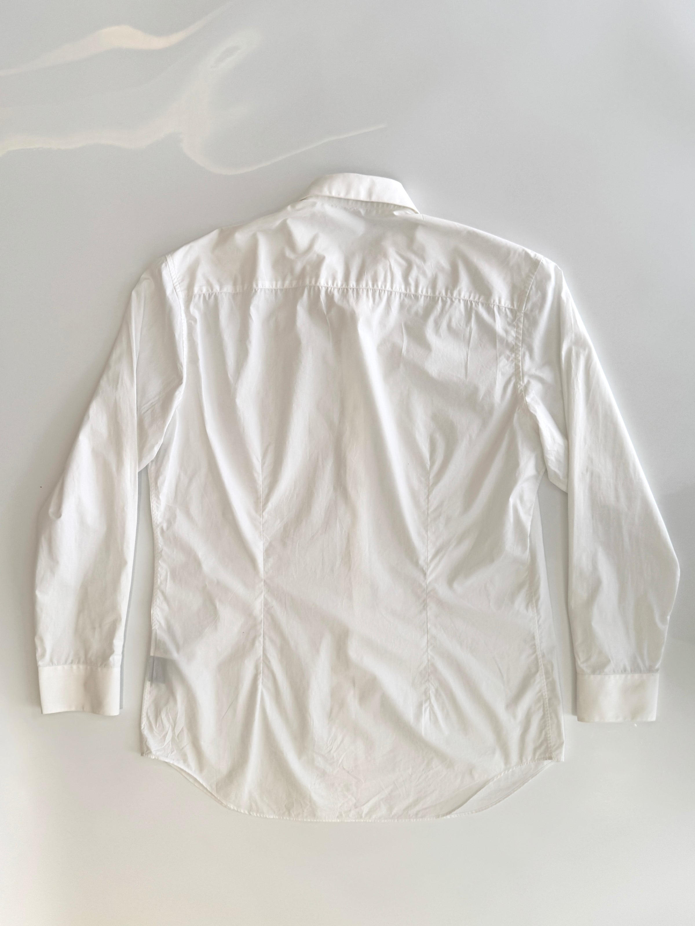 White Baroque Embroidered Collars Shirt Size 41 - Glampot