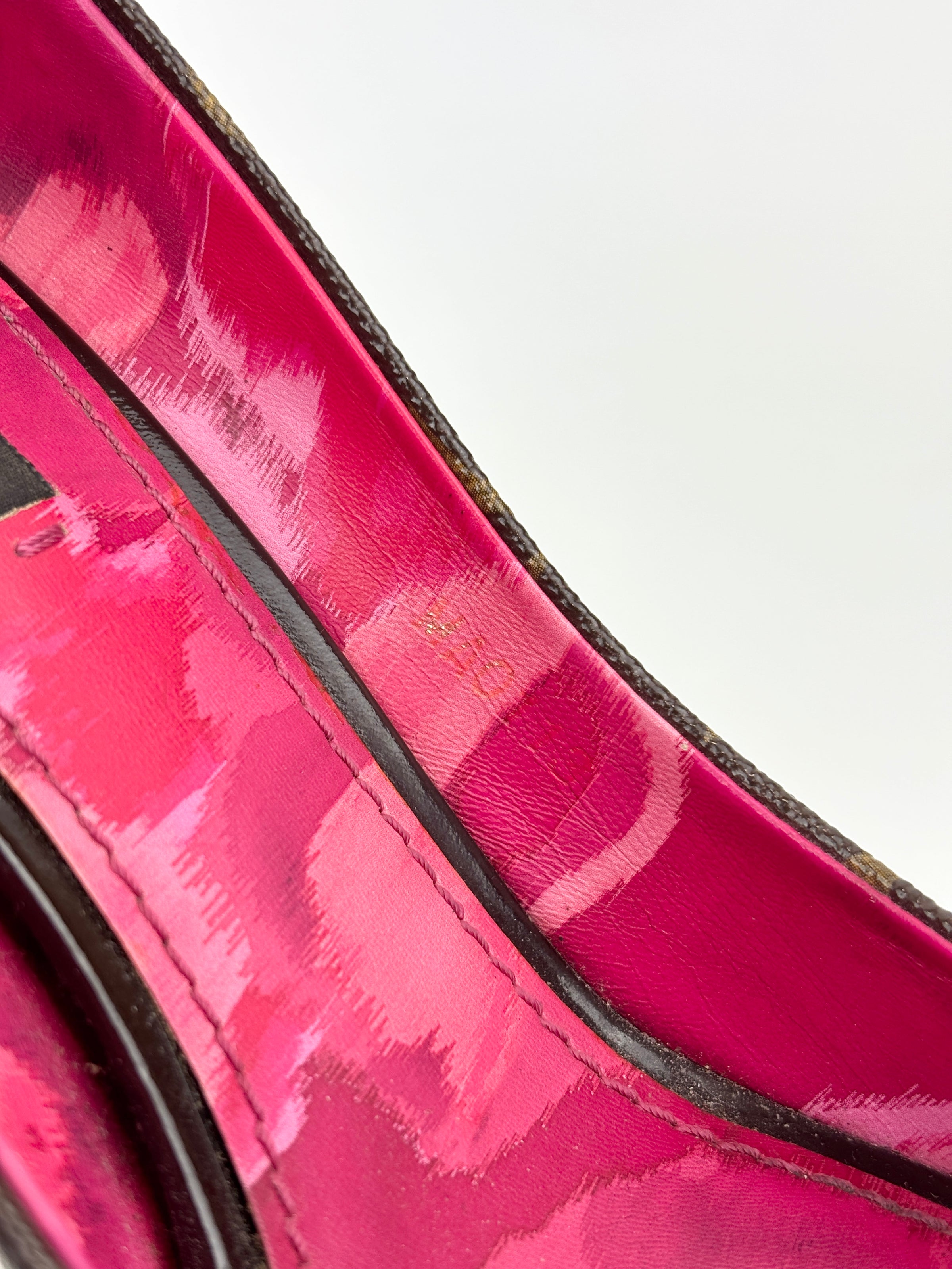 Monogram Canvas Rosemary Peep Toe Platform Pumps Size 37