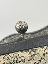 Vintage Marl Wool Shoulder Tote in Grey
