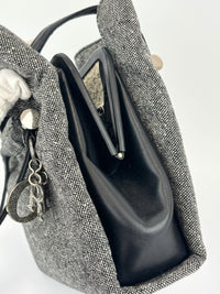 Vintage Marl Wool Shoulder Tote in Grey