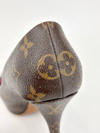 Monogram Canvas Rosemary Peep Toe Platform Pumps Size 37