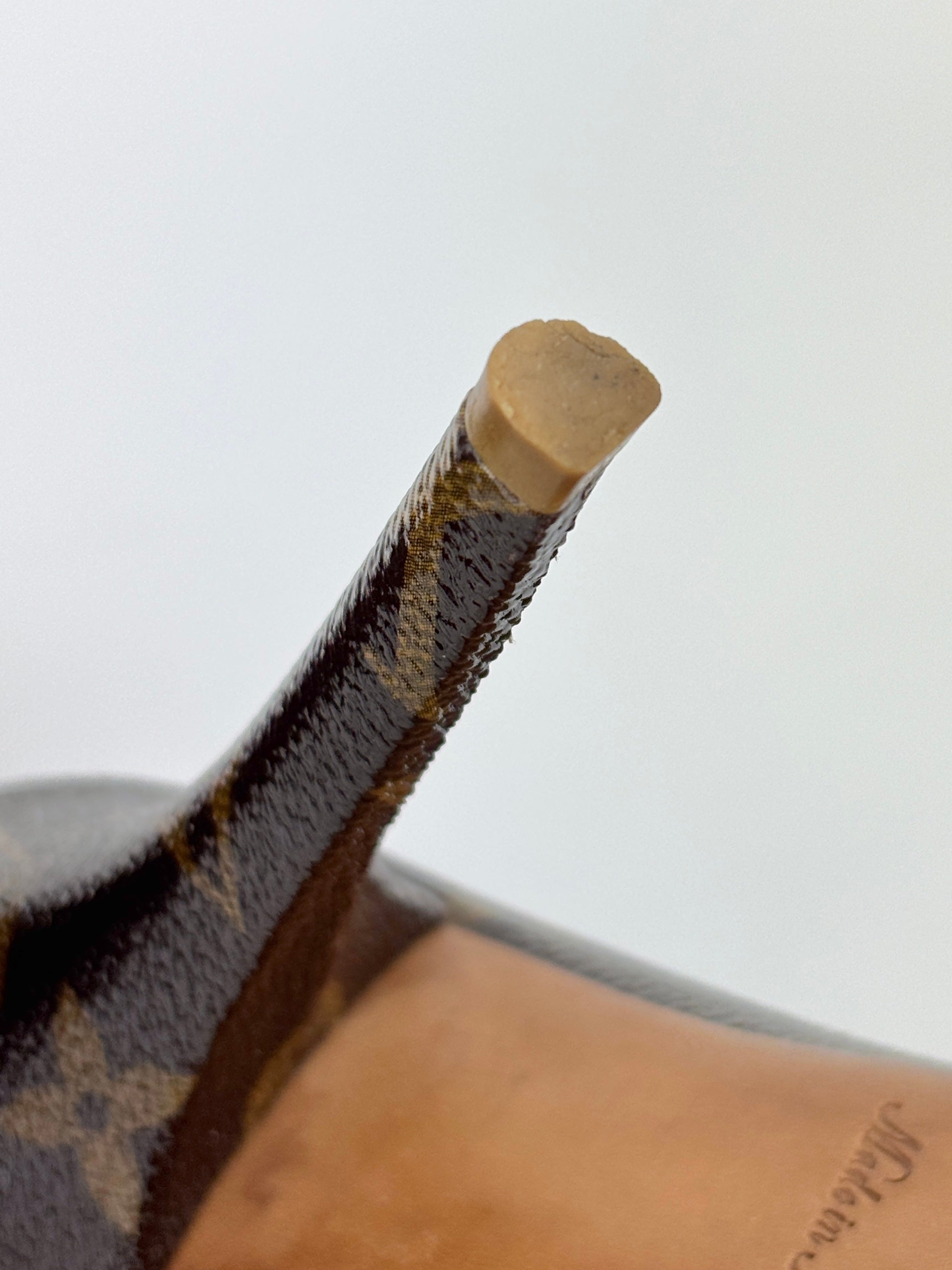 Monogram Canvas Rosemary Peep Toe Platform Pumps Size 37