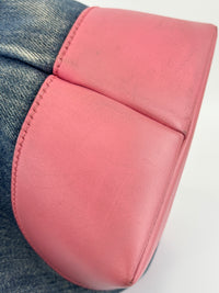 Craft Denim Tote Bag in Blue / Pink