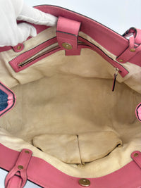 Craft Denim Tote Bag in Blue / Pink