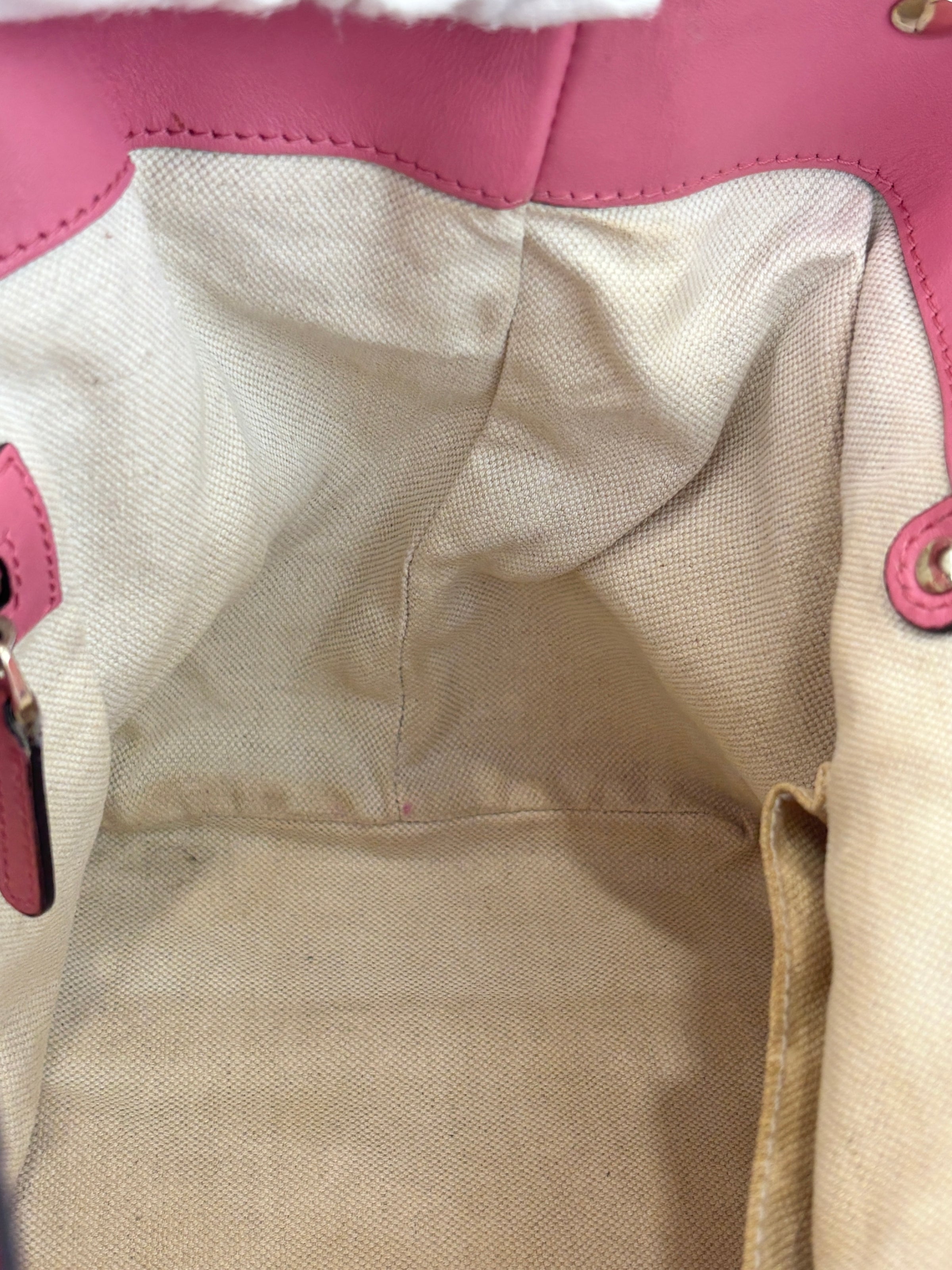 Craft Denim Tote Bag in Blue / Pink