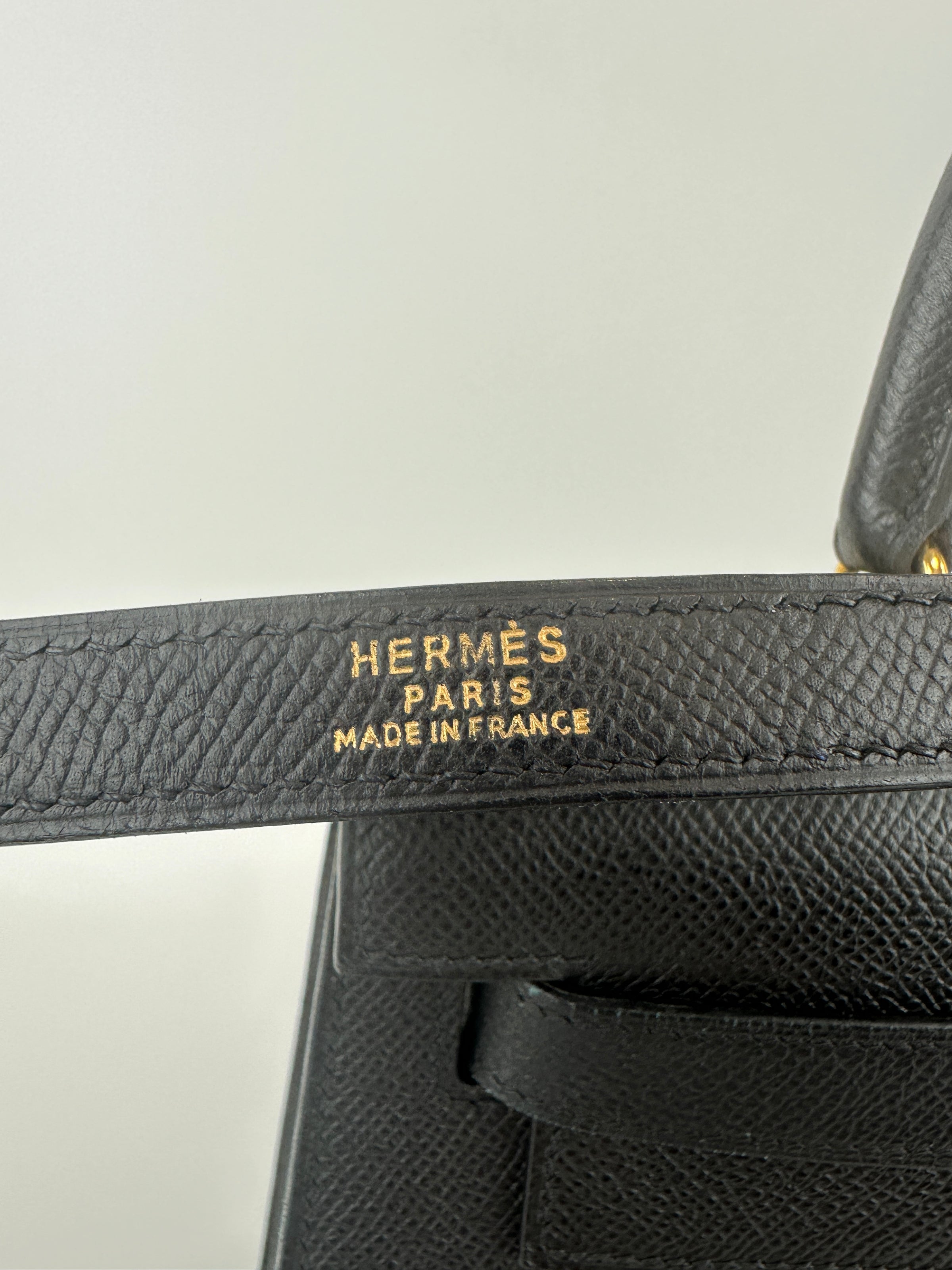 Kelly 28 Sellier Black Epsom GHW