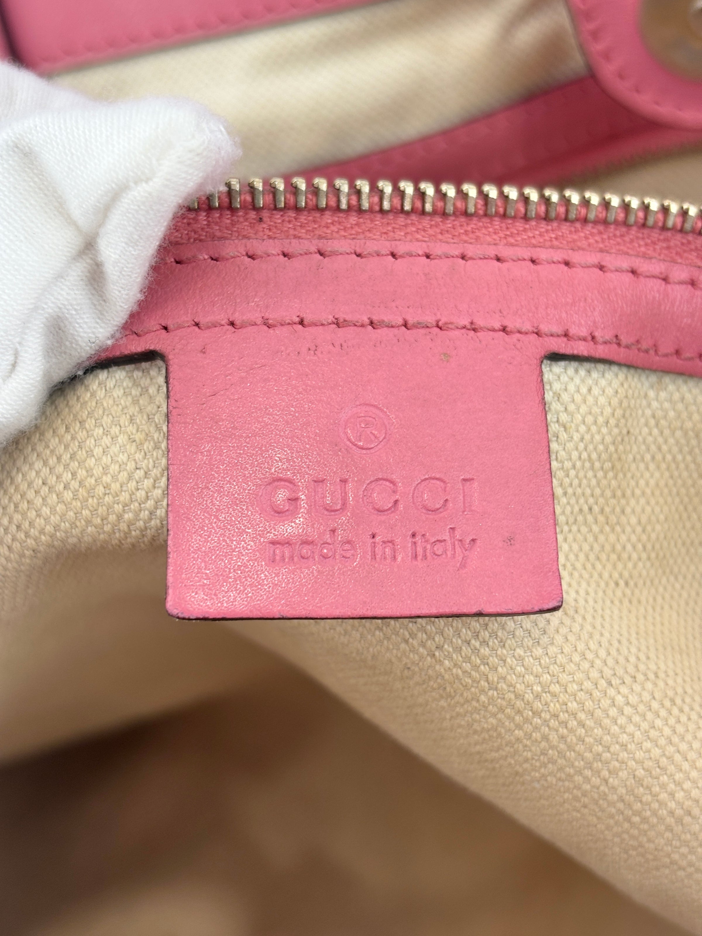 Craft Denim Tote Bag in Blue / Pink