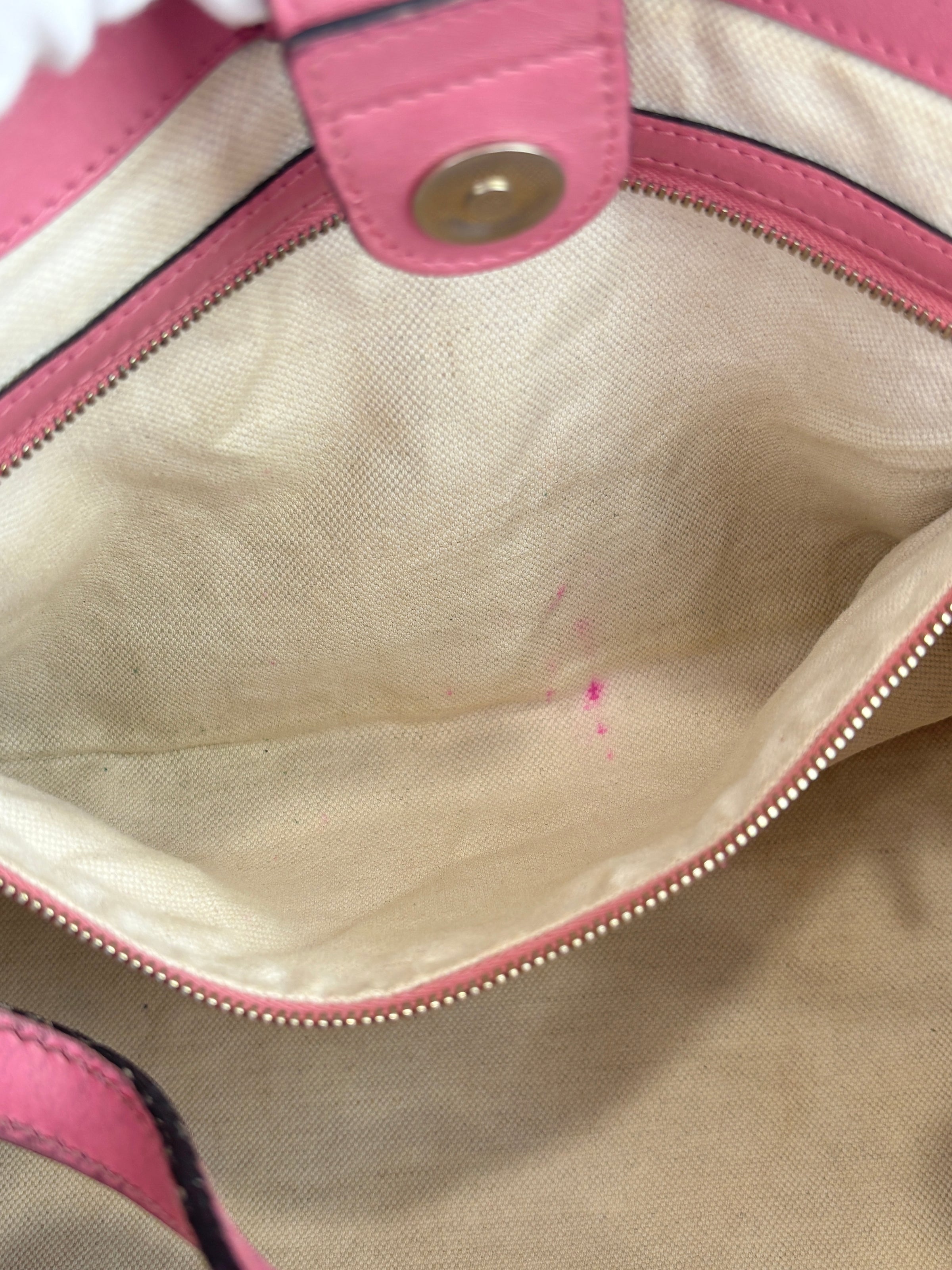 Craft Denim Tote Bag in Blue / Pink
