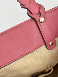Craft Denim Tote Bag in Blue / Pink