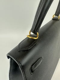 Kelly 28 Sellier Black Epsom GHW