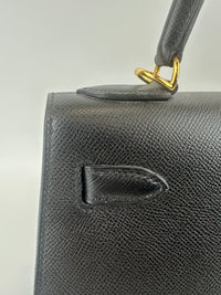 Kelly 28 Sellier Black Epsom GHW