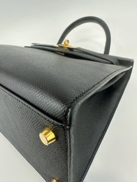 Kelly 28 Sellier Black Epsom GHW