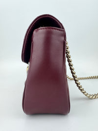 Burgundy Quilted Leather GG Marmont Small Matelasse Shoulder Bag