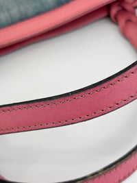 Craft Denim Tote Bag in Blue / Pink