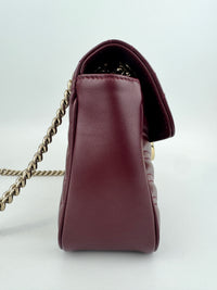 Burgundy Quilted Leather GG Marmont Small Matelasse Shoulder Bag