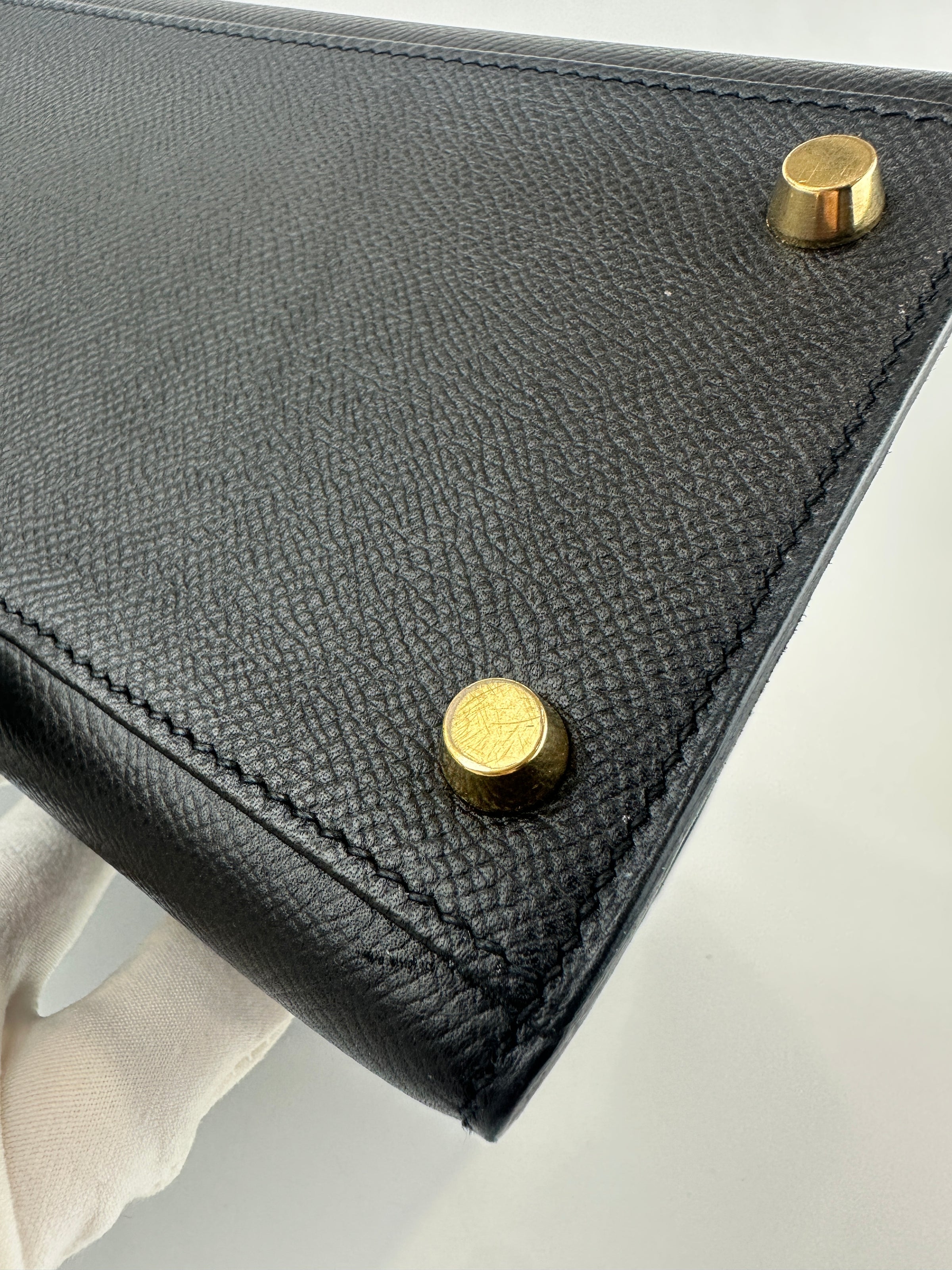 Kelly 28 Sellier Black Epsom GHW