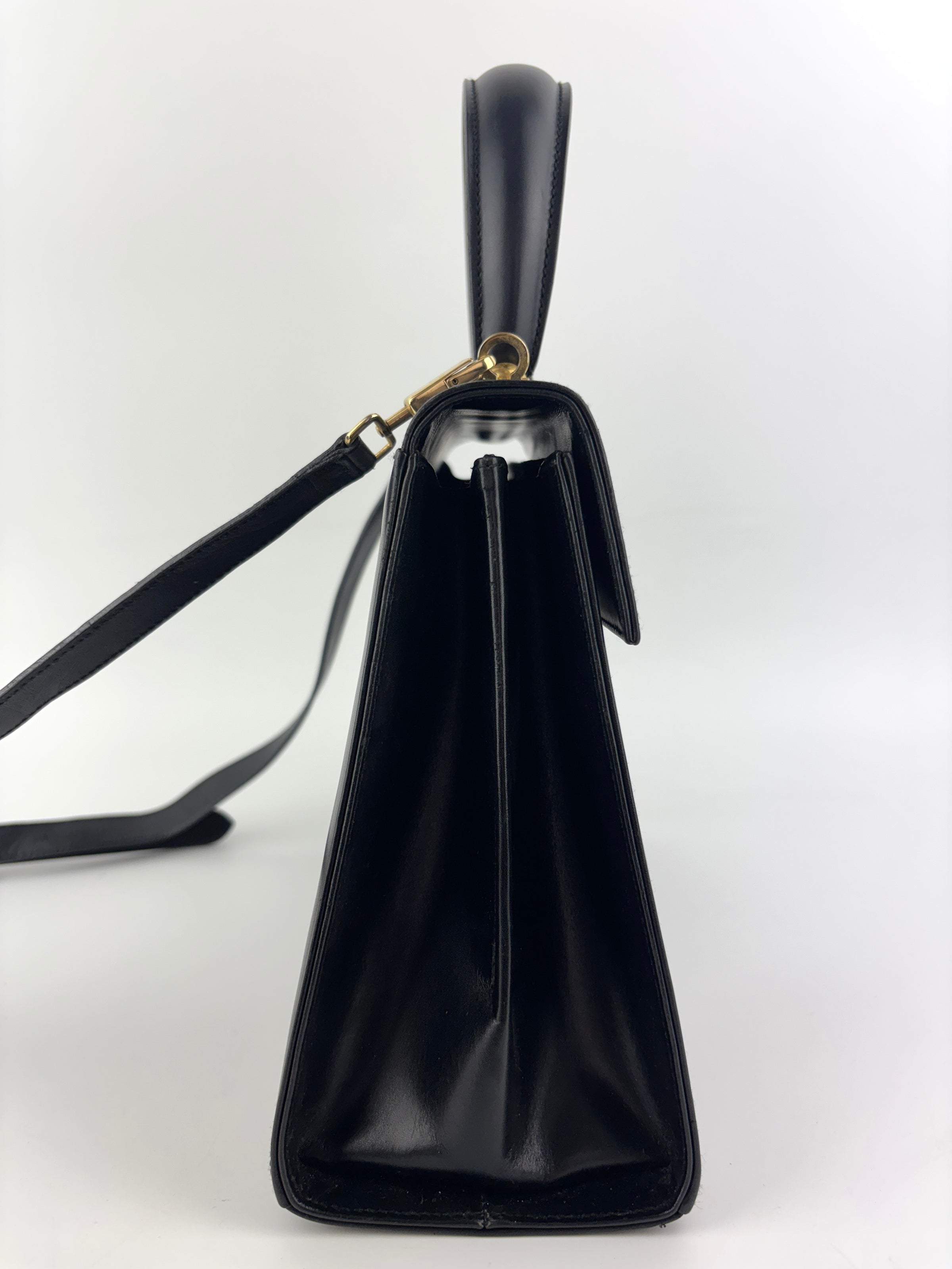 Gancini Top Handle Bag in Black