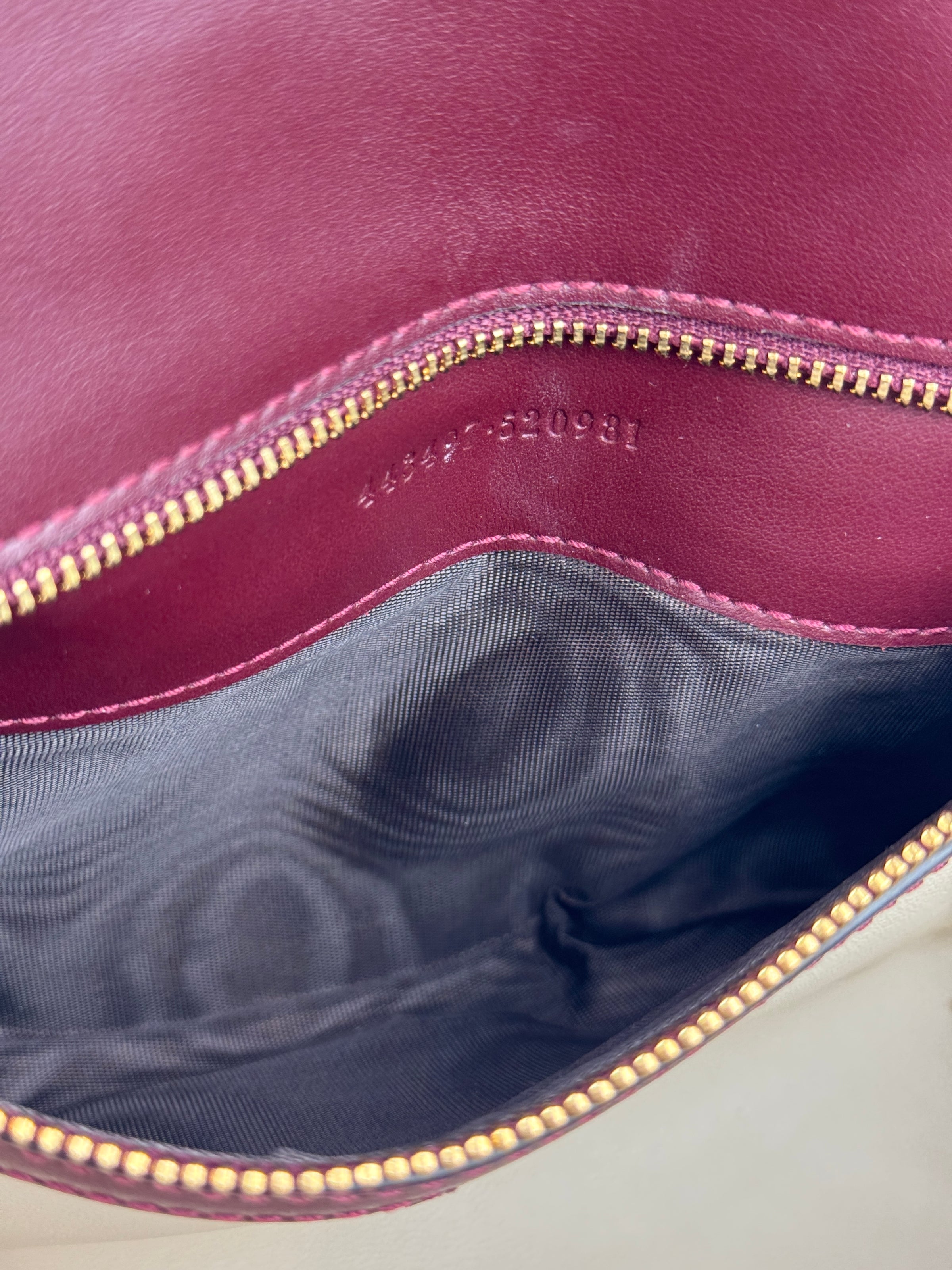 Burgundy Quilted Leather GG Marmont Small Matelasse Shoulder Bag