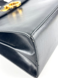 Gancini Top Handle Bag in Black