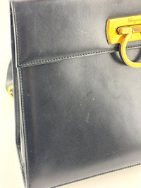 Gancini Top Handle Bag in Black