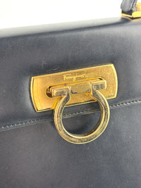Gancini Top Handle Bag in Black