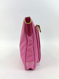Tessuto Nylon Zip Front Sling Bag Pink