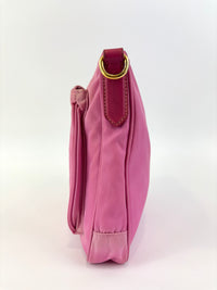 Tessuto Nylon Zip Front Sling Bag Pink