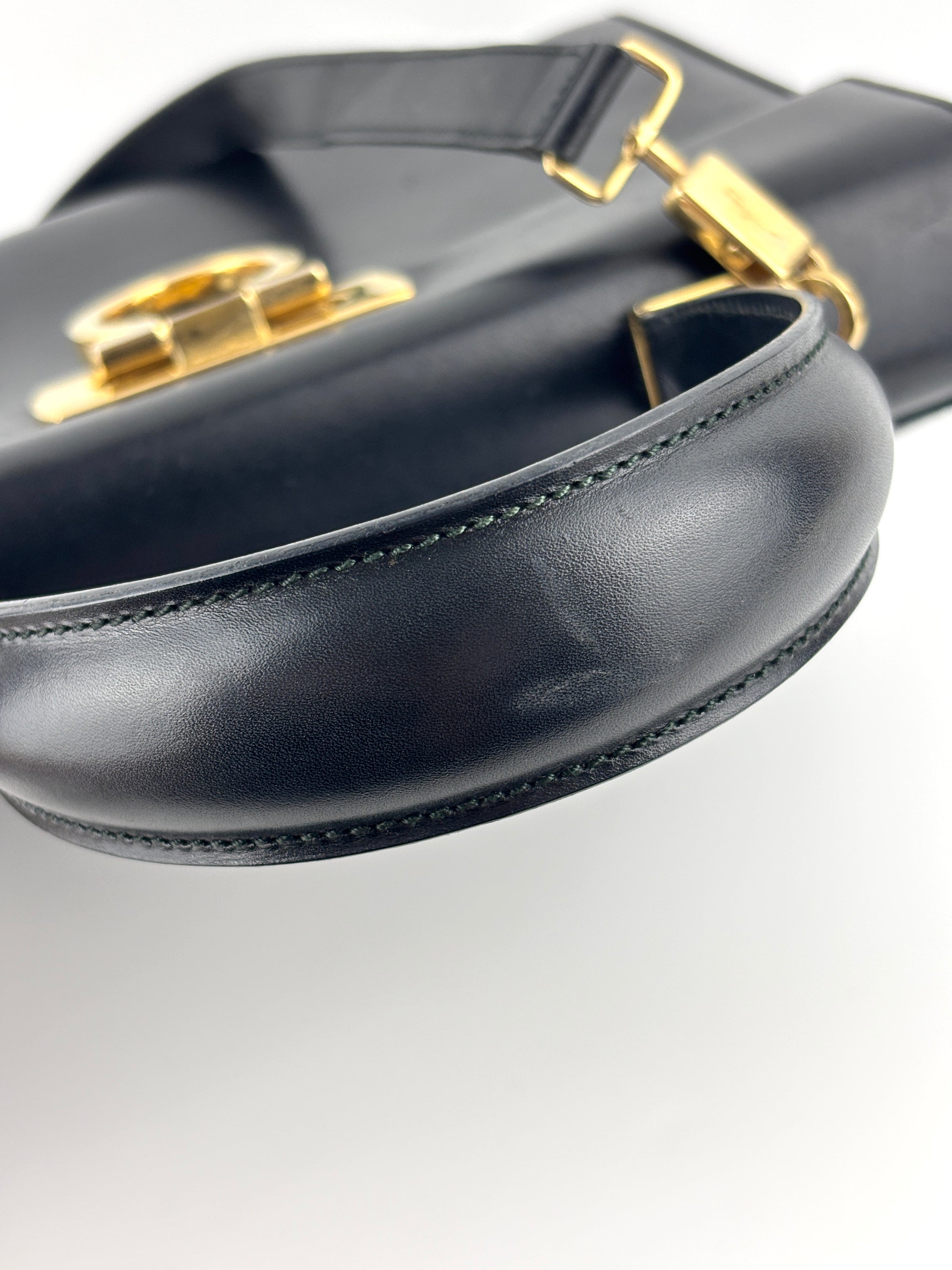 Gancini Top Handle Bag in Black