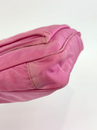 Tessuto Nylon Zip Front Sling Bag Pink