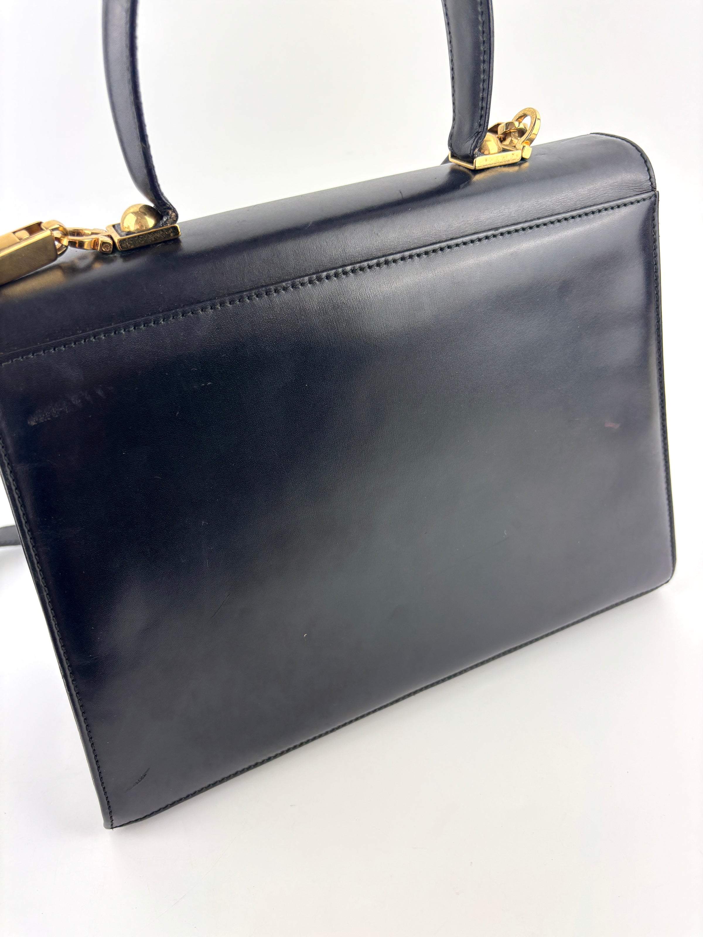 Gancini Top Handle Bag in Black