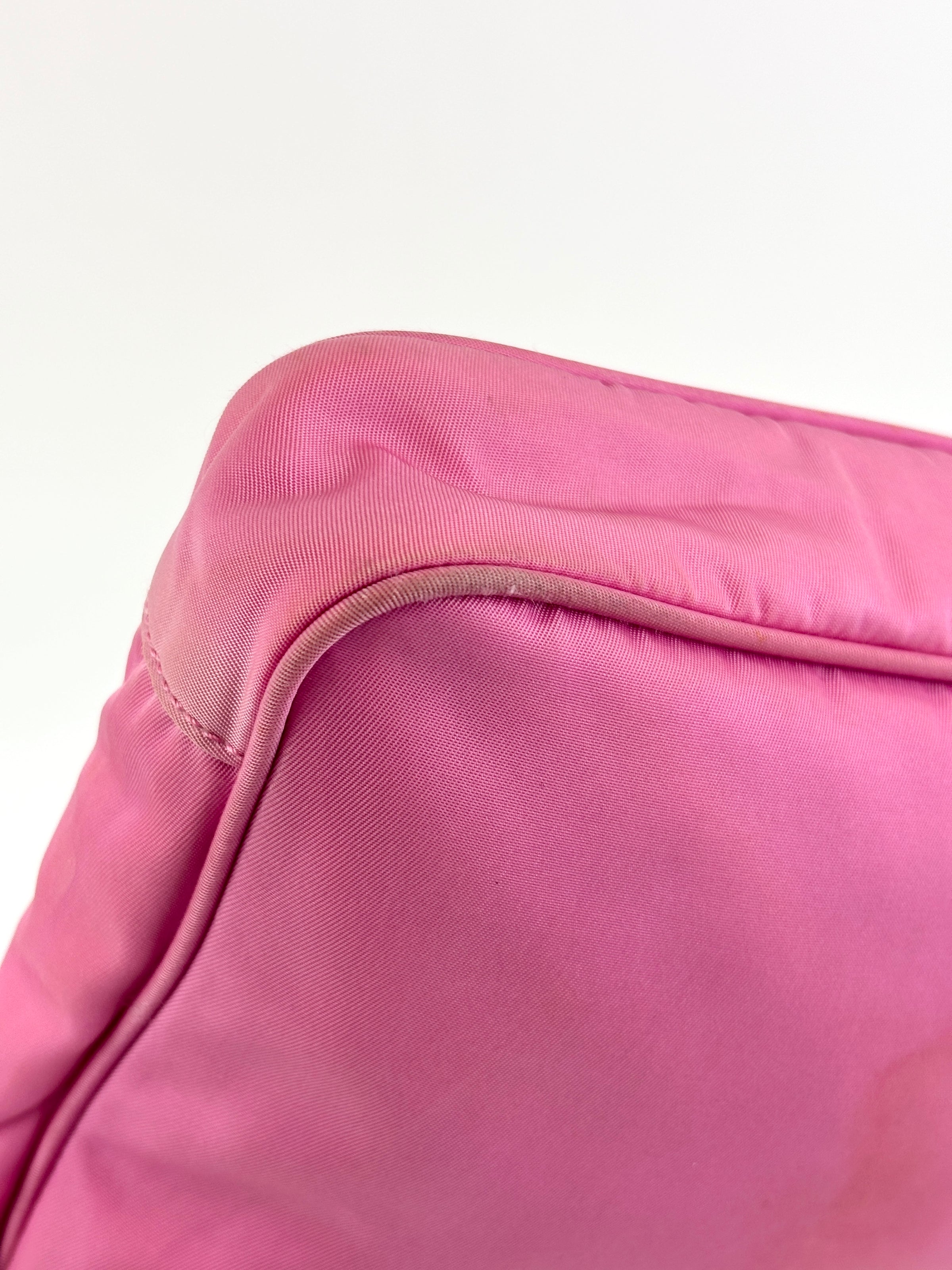 Tessuto Nylon Zip Front Sling Bag Pink
